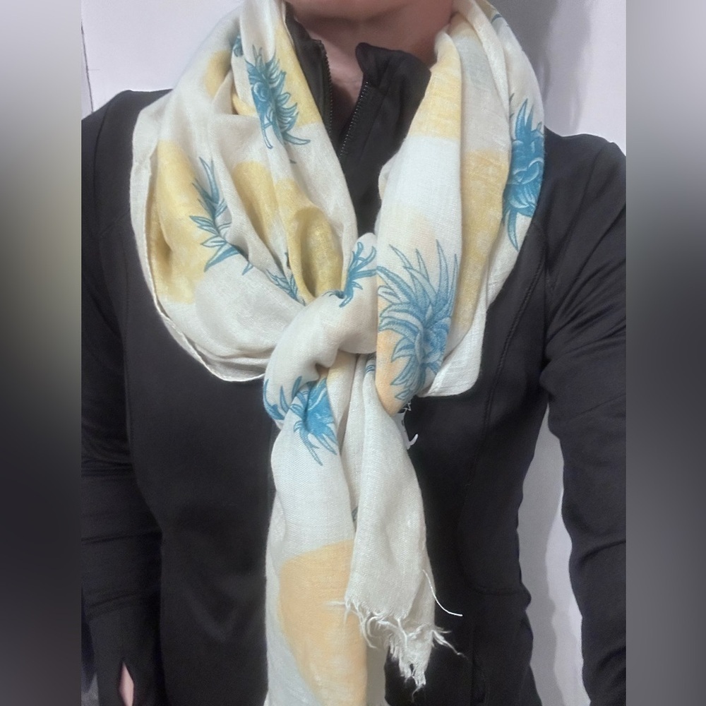 Lightweight sheer pineapple scarf. 100% cotton